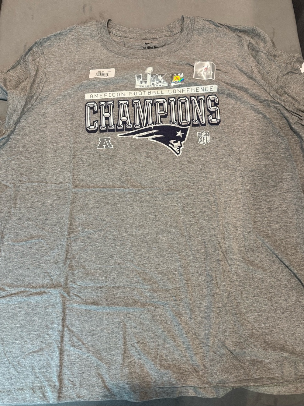 Nike Gray New England Patriots Champions Short Sleeve Tee